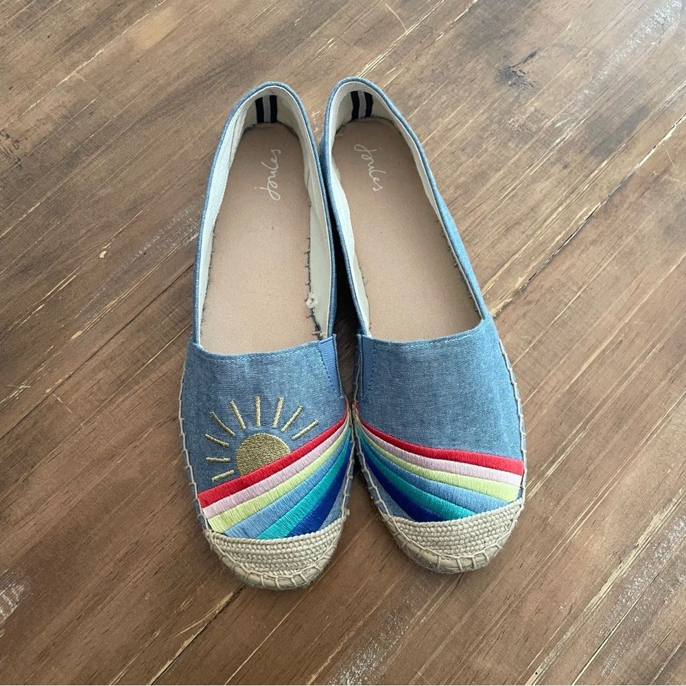 Brand New Joules Shelbury Espadrille Flat In Chambry Sz 9